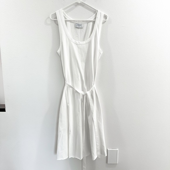 La Ligne 100% Cotton Andie White Belted Sleeveless Beach Boho Coastal Dress M - Picture 3 of 4